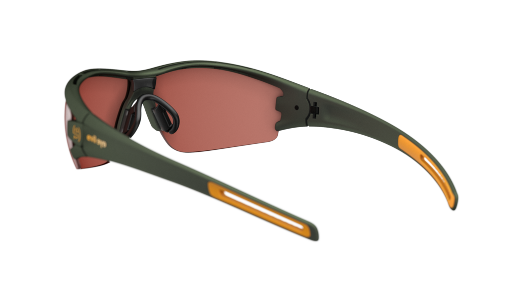 evil eye trace E002 Sportbrille – 5500 dark green metallic – LST® active silver M – Rückansicht