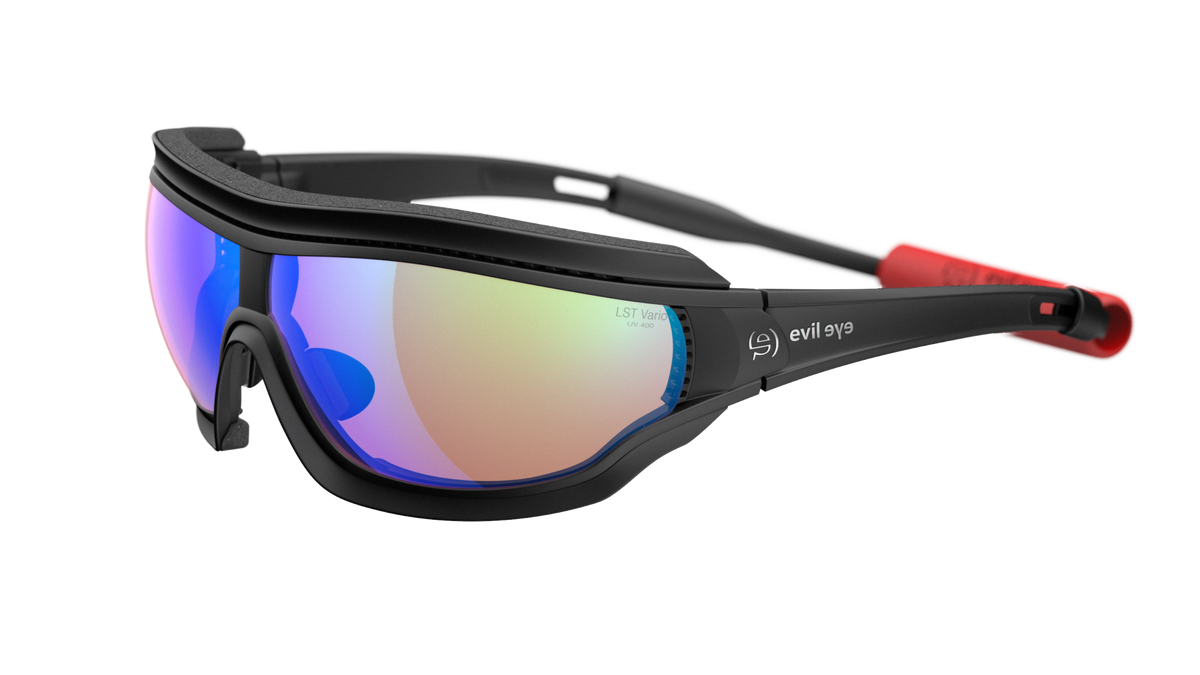 evil eye fusor pro E005 Sportbrille – 9300 black matt – LST® VARiO blue-green M – Seitenansicht