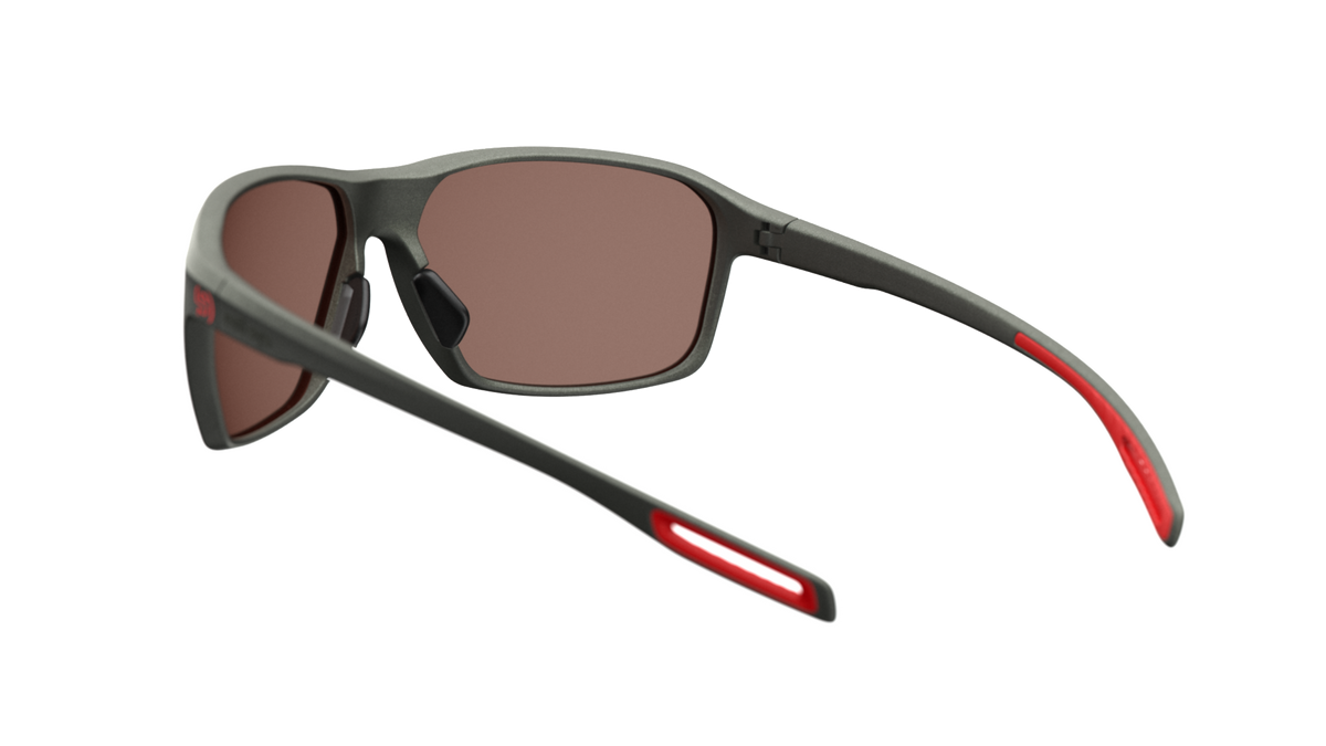 evil eye nook E011 Sportbrille – 6500 dark olive metallic – LST® contrast silver M – Rückansicht