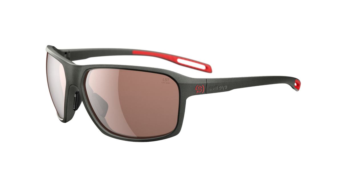 evil eye nook Sportbrille – dark olive metallic – LST® contrast silver M – Seitenansicht