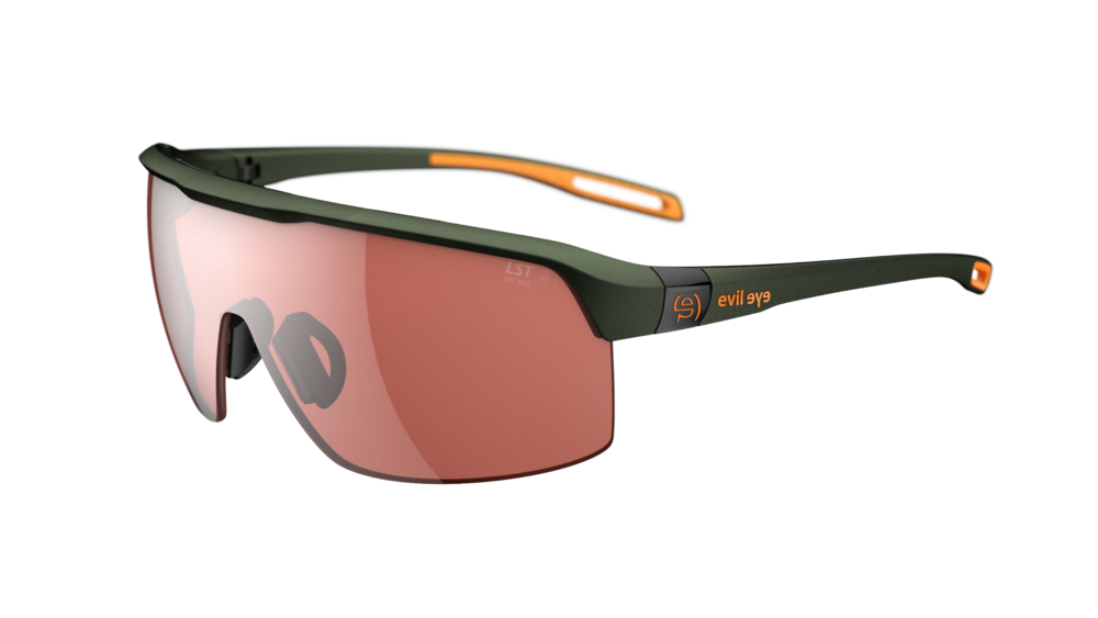 evil eye traileye E017 Sportbrille – 5500 dark green metallic – LST® active silver M – Seitenansicht