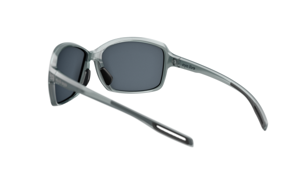 evil eye basou Sportbrille – aqua grey transparent – LST® grey silver M – Rückansicht