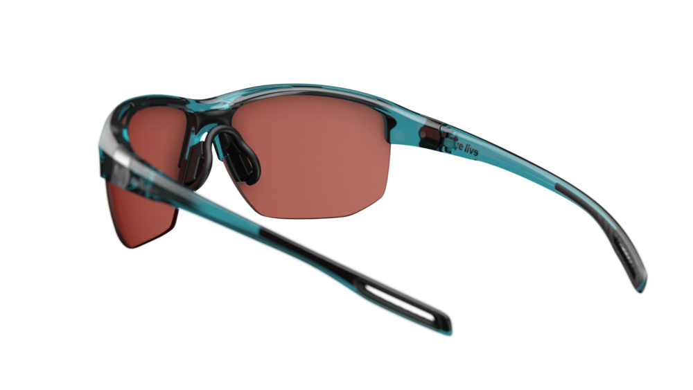 evil eye elate.t E019 Sportbrille – 5000 petrol transparent – LST® active silver M – Rückansicht