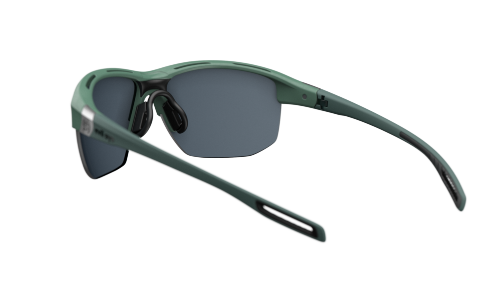 evil eye elate.t E019 Sportbrille – 5500 raw green matt – LST® grey silver M – Rückansicht