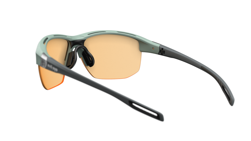 evil eye elate.t Sportbrille – raw smoke green matt – LST® VARiO purple M – Rückansicht