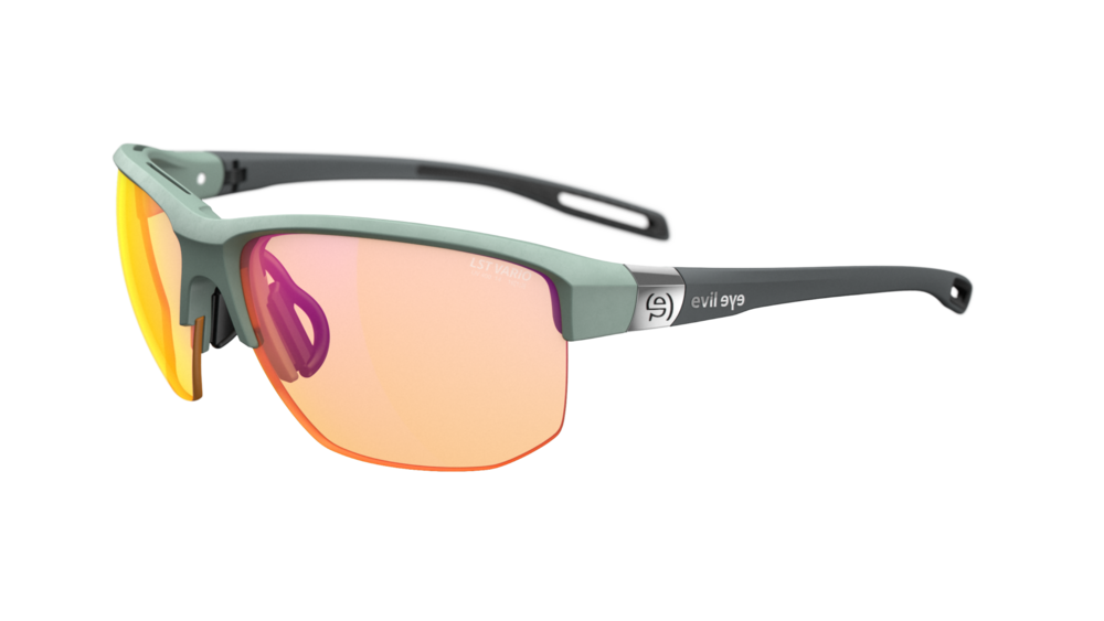 evil eye elate.t E019 Sportbrille – 5600 raw smoke green matt – LST® VARiO purple M – Seitenansicht