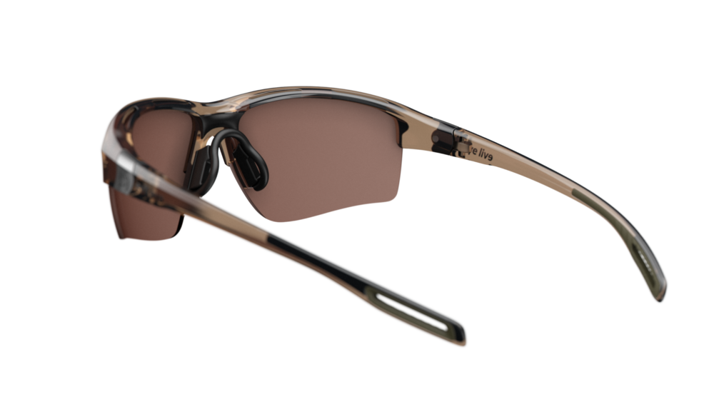 evil eye elate.t Sportbrille – brown transparent – LST® contrast silver M – Rückansicht