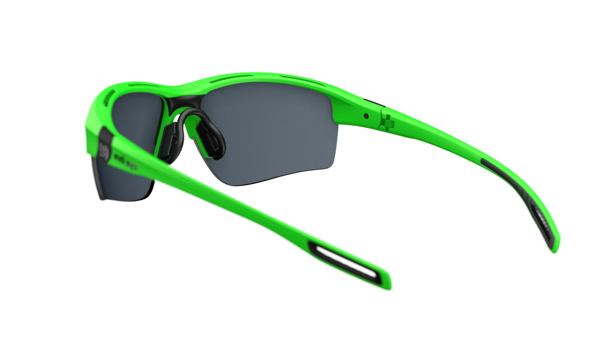 evil eye elate.p Sportbrille – neon green matt – LST® grey silver M – Rückansicht