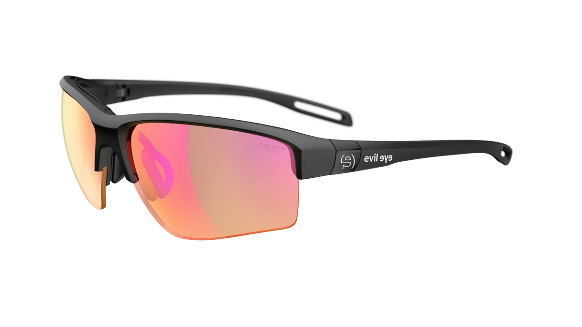 evil eye elate.p E020 Sportbrille – 9100 black matt – LST® VARiO purple M – Seitenansicht