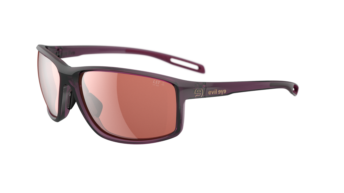 evil eye stoked E022 Sportbrille – 4000 blackberry transparent – LST® active silver M – Seitenansicht