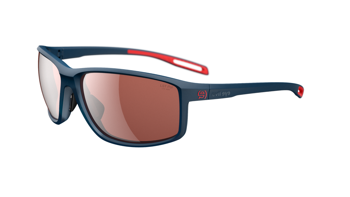 evil eye stoked E022 Sportbrille – 4600 dark blue matt – LST® pol silver M – Seitenansicht