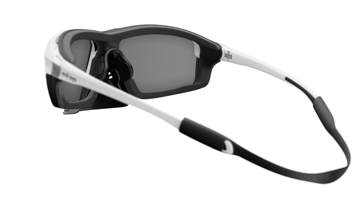 evil eye elate.o pro Sportbrille – white matt – LST® grey silver M – Rückansicht