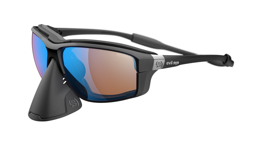evil eye elate.o pro E023 Sportbrille – 9100 black matt – LST® blue light VARiO M – Seitenansicht