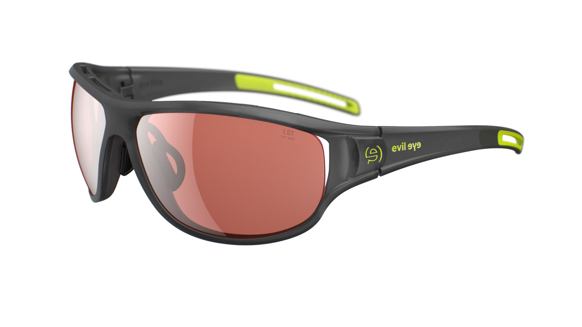 evil eye zcale Sportbrille – dark grey transparent matt – LST® active silver M – Seitenansicht