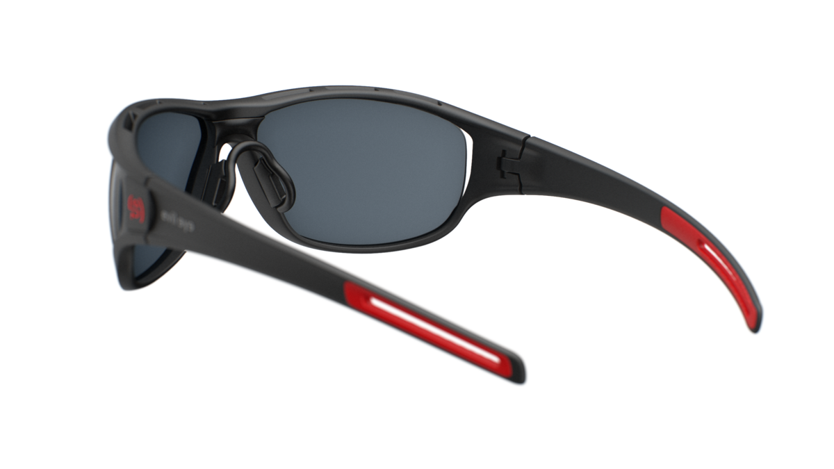 evil eye zcale Sportbrille – black matt – LST® grey silver M – Rückansicht