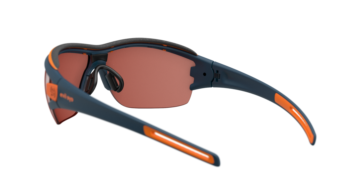 evil eye trace ng pro E030 Sportbrille – 4600 dark blue matt – LST® active silver M – Rückansicht