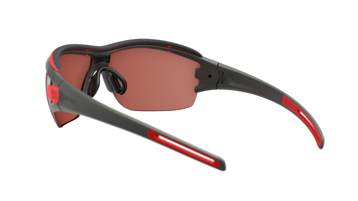 evil eye trace ng pro Sportbrille – dark olive metallic – LST® active silver M – Rückansicht