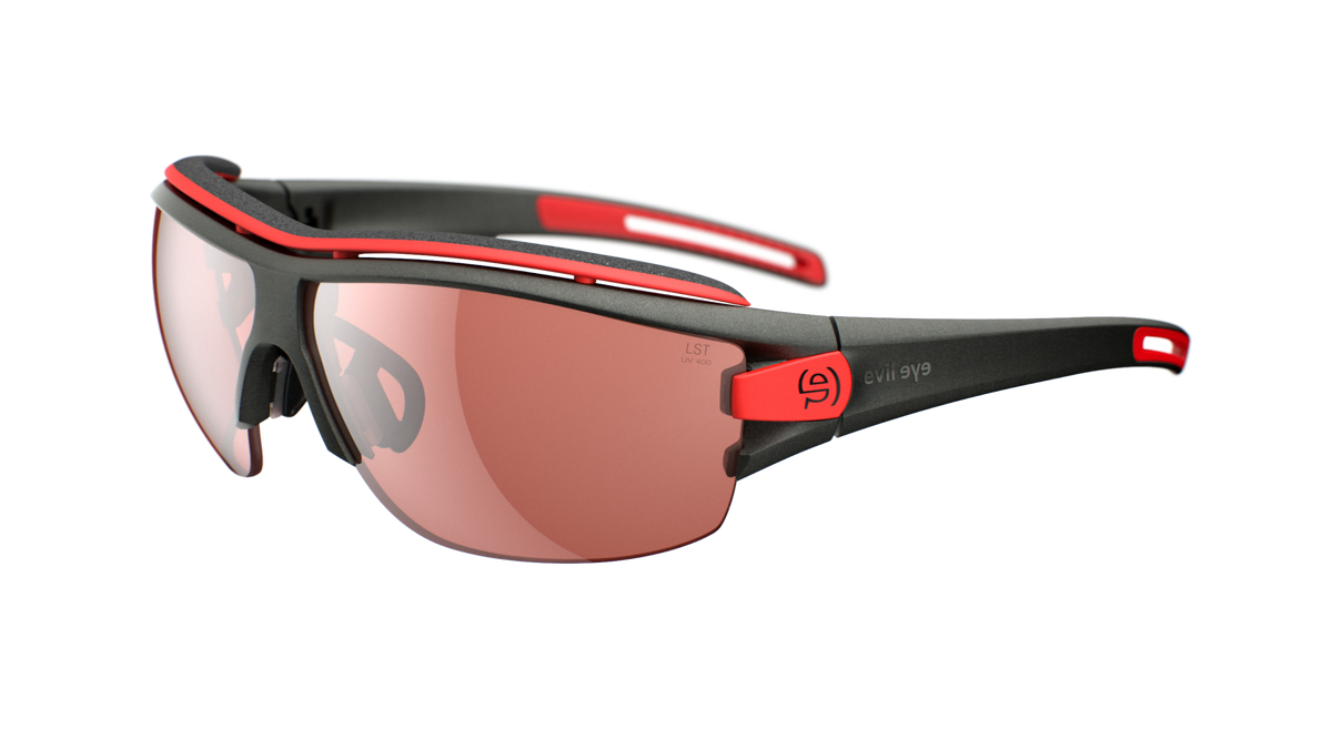 evil eye trace ng pro Sportbrille – dark olive metallic – LST® active silver M – Seitenansicht