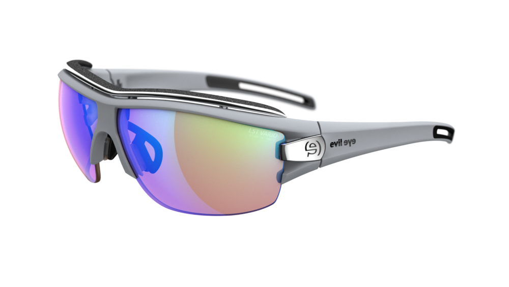 evil eye trace ng pro Sportbrille – moonstone grey matt – LST® VARiO blue-green M – Seitenansicht