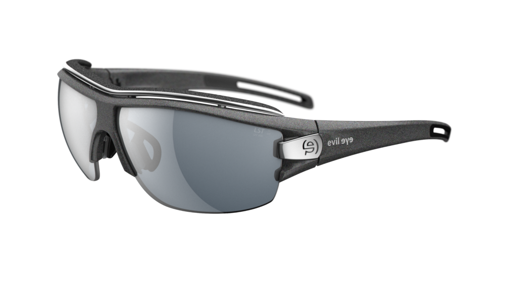 evil eye trace ng pro Sportbrille – night sky grey matt – LST® grey silver M – Seitenansicht