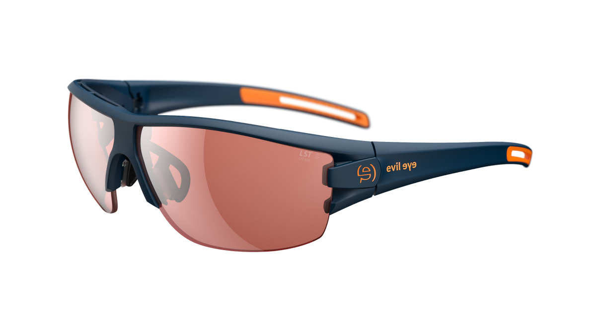 evil eye trace ng Sportbrille – dark blue matt – LST® active silver M – Seitenansicht