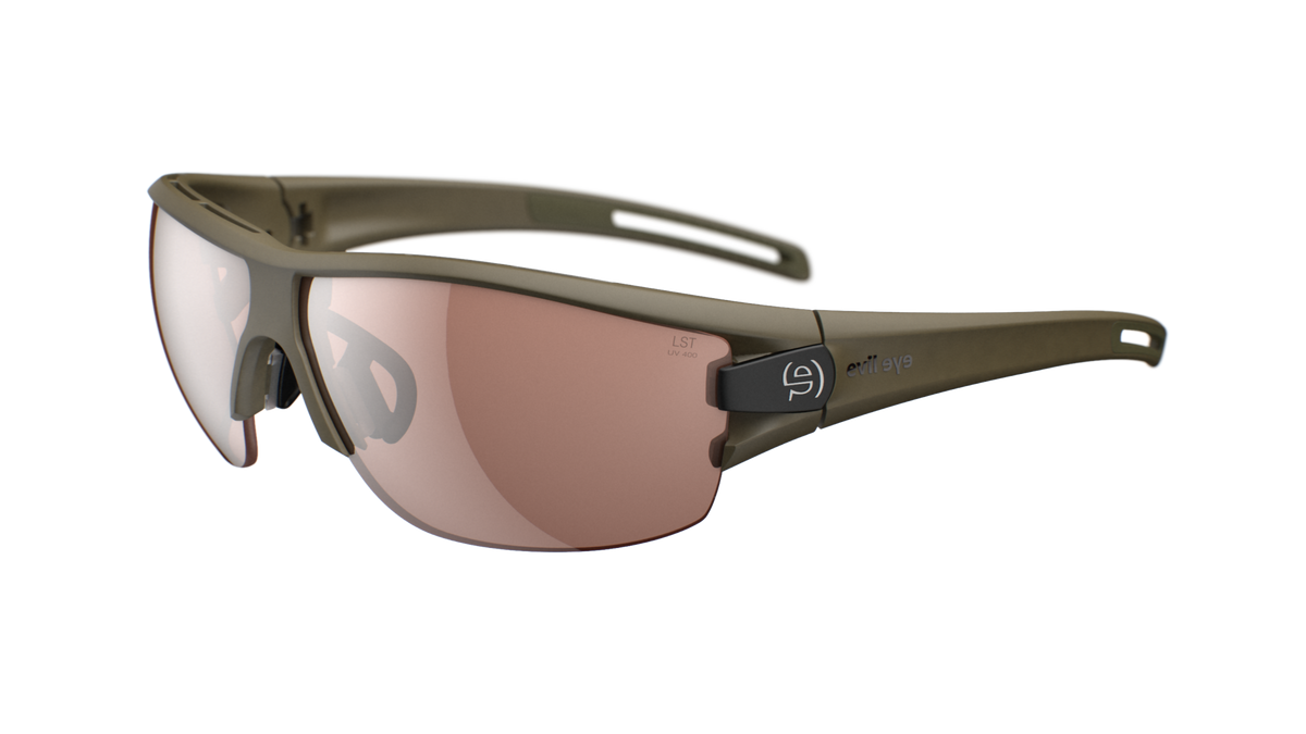 evil eye trace ng Sportbrille – khaki matt – LST® contrast silver M – Seitenansicht