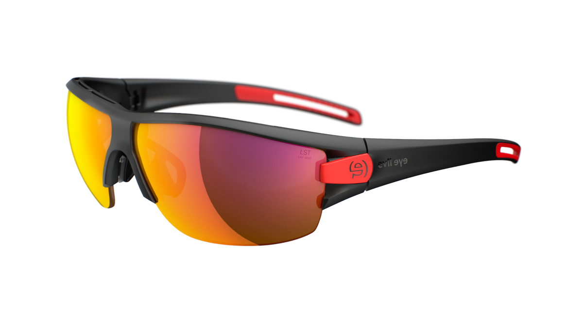 evil eye trace ng Sportbrille – black matt – LST® active red M – Seitenansicht