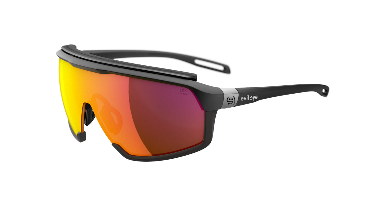evil eye traileye ng pro Sportbrille – black matt – LST® active red M – Seitenansicht