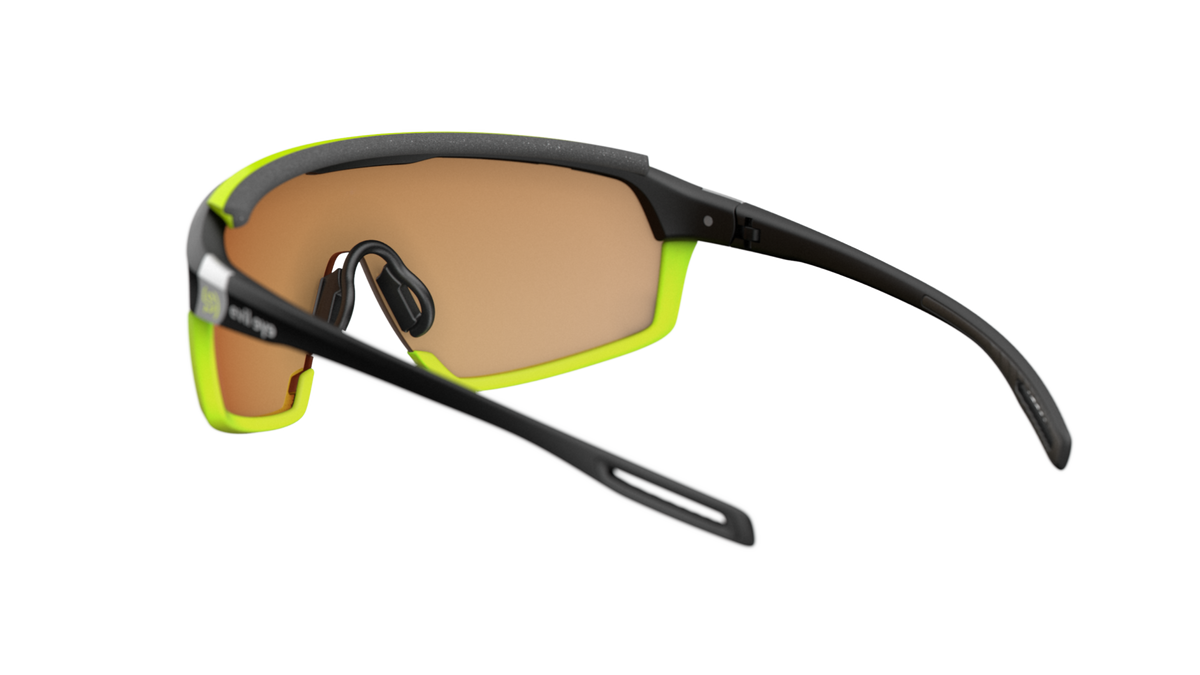 evil eye traileye ng pro E032 Sportbrille – 9100 black matt – LST® VARiO blue-green M – Rückansicht