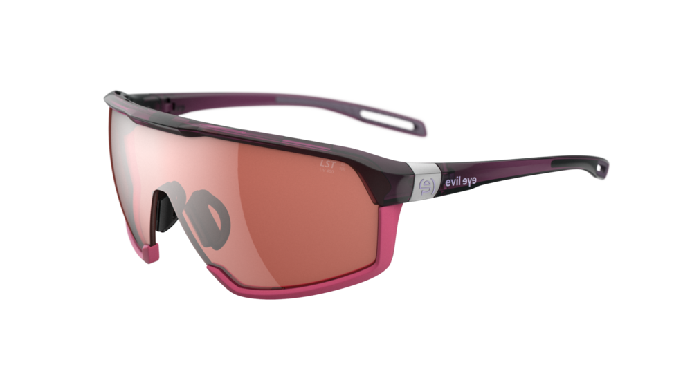 evil eye traileye ng Sportbrille – blackberry transparent – LST® active silver M – Seitenansicht