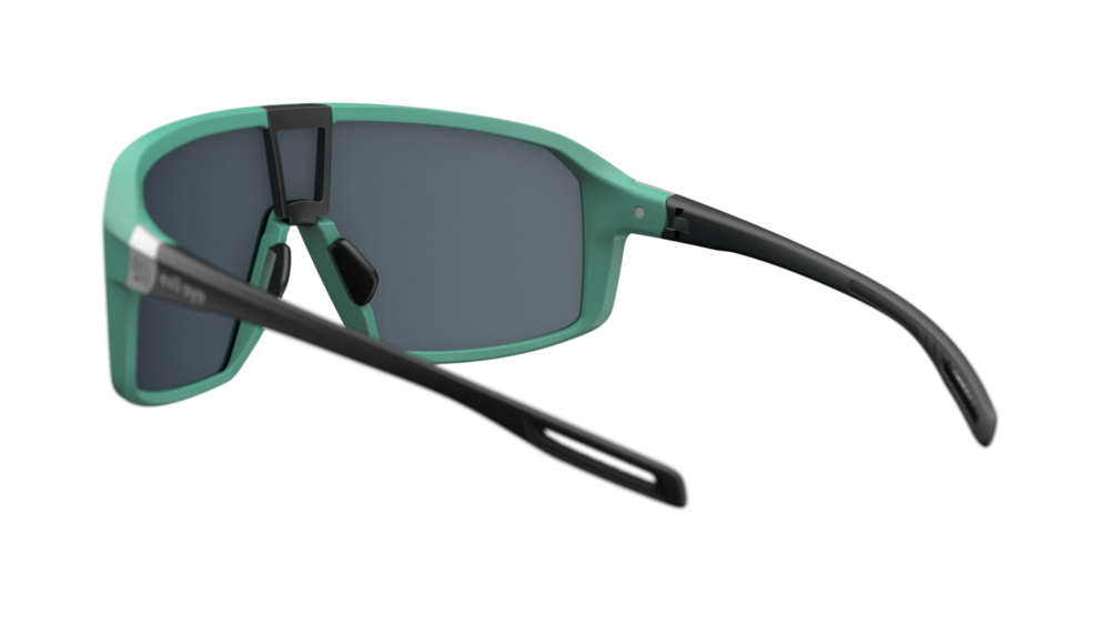 evil eye roadsense Sportbrille – spearmint matt – LST® grey silver M – Rückansicht