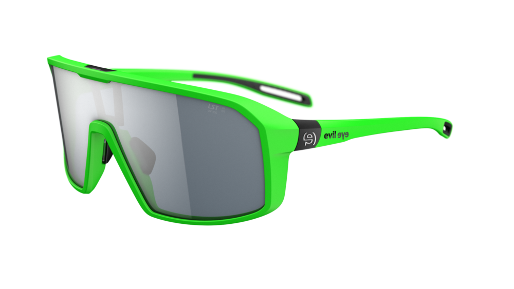 evil eye roadsense Sportbrille – neon green matt – LST® grey silver M – Seitenansicht