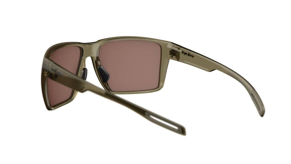 evil eye seaside Sportbrille – olive transparent – LST® contrast silver M – Rückansicht