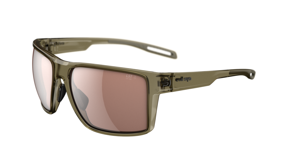 evil eye seaside Sportbrille – olive transparent – LST® contrast silver M – Seitenansicht