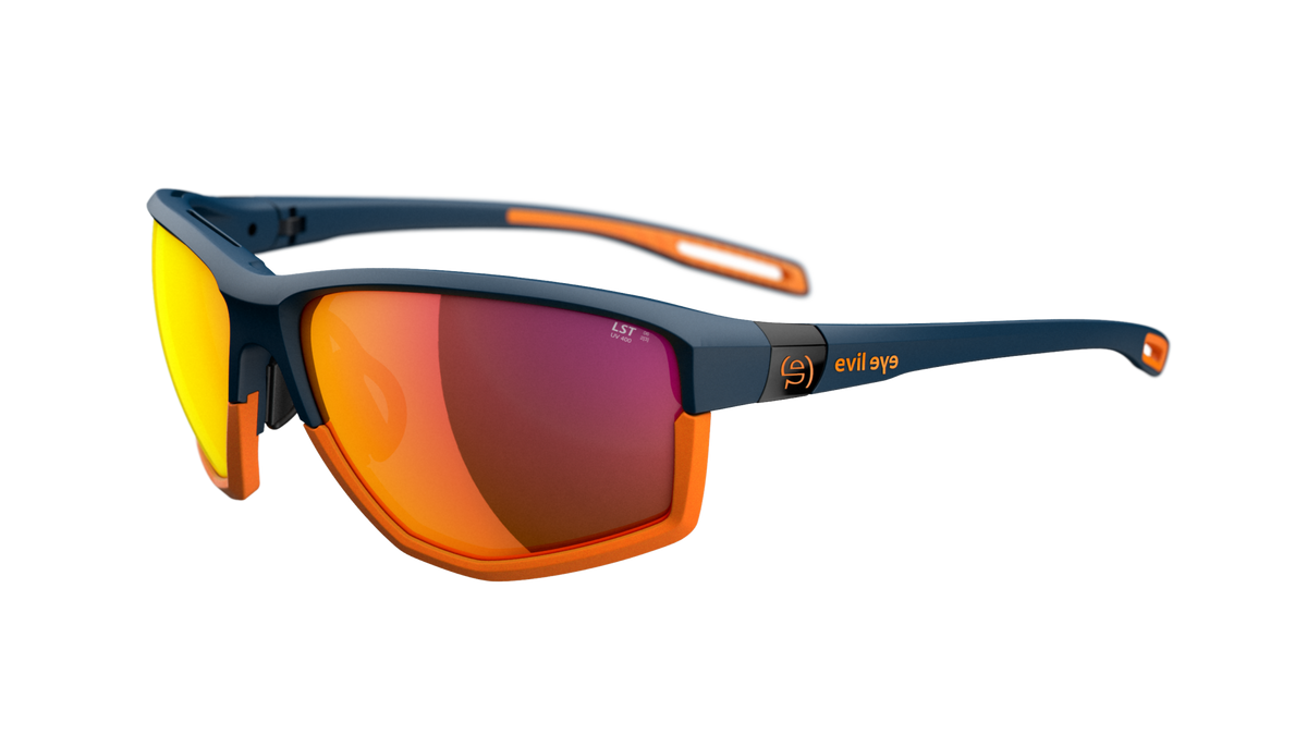 evil eye elate ng E039 Sportbrille – 4500 dark blue matt – LST® active red M – Seitenansicht