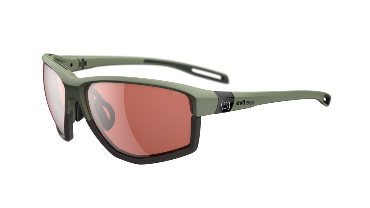 evil eye elate ng E039 Sportbrille – 5500 forest green matt – LST® active silver M – Seitenansicht