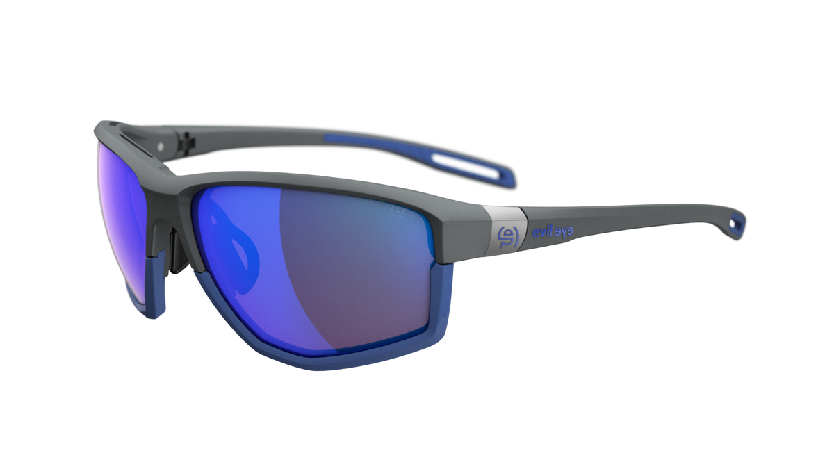 evil eye elate ng Sportbrille – dark grey matt – LST® active blue M – Seitenansicht