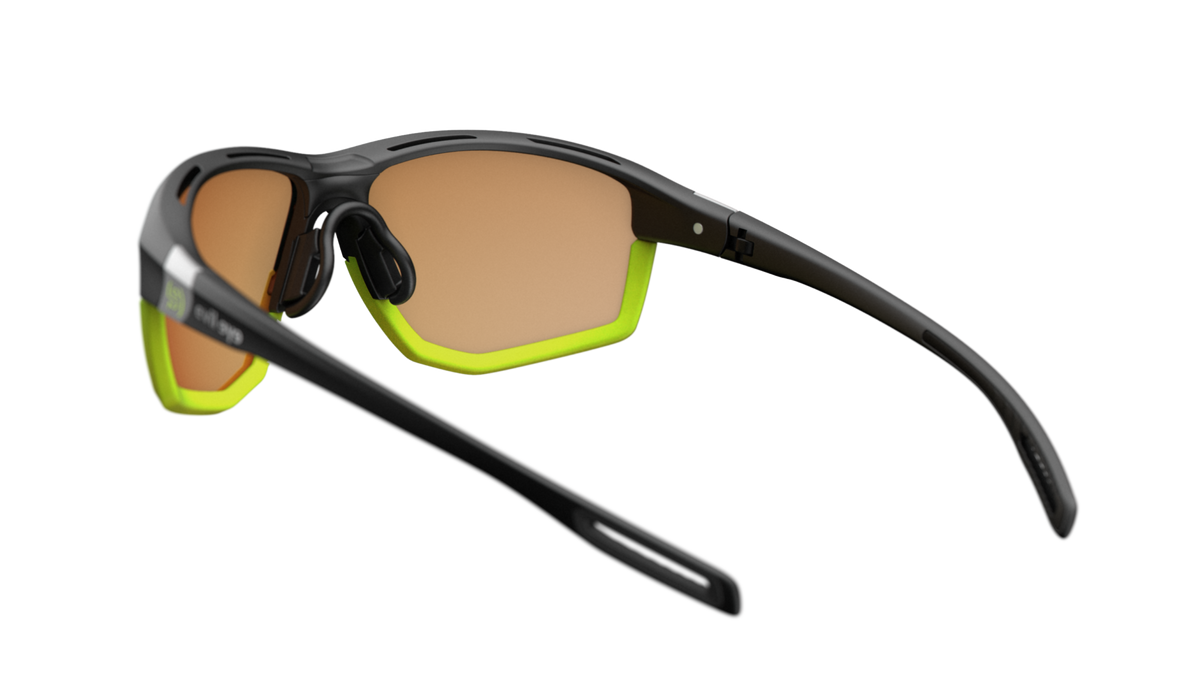 evil eye elate ng E039 Sportbrille – 9000 black matt – LST® VARiO blue-green M – Rückansicht
