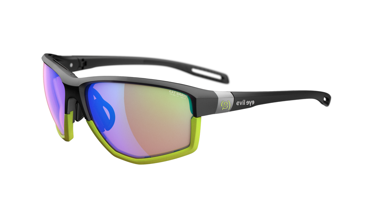 evil eye elate ng Sportbrille – black matt – LST® VARiO blue-green M – Seitenansicht