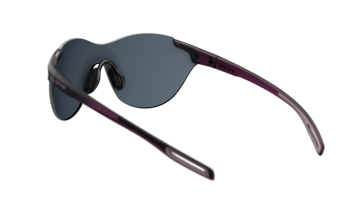 evil eye vistair-f Sportbrille – blackberry transparent – LST® grey silver M – Rückansicht