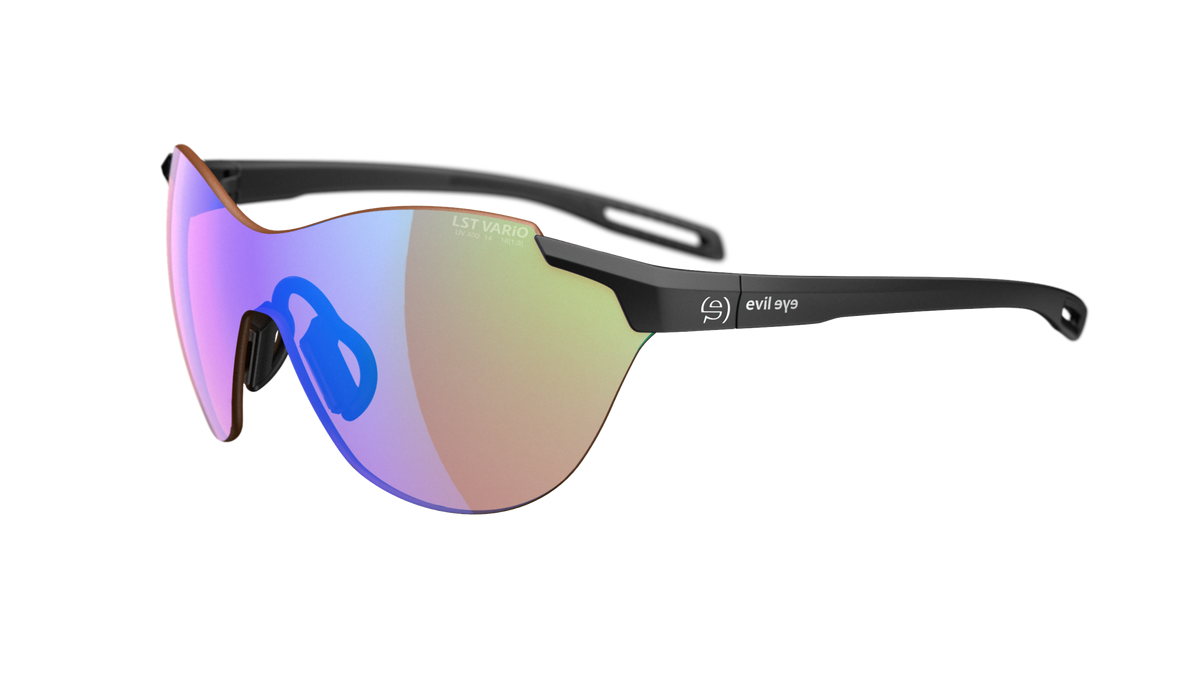 evil eye vistair-f E040 Sportbrille – 9000 black matt – LST® VARiO blue-green M – Seitenansicht