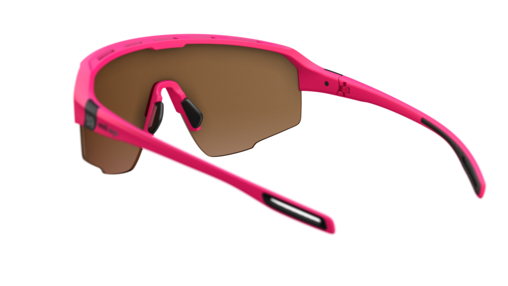 evil eye trailsense Sportbrille – neon pink matt – LST® active red M – Rückansicht