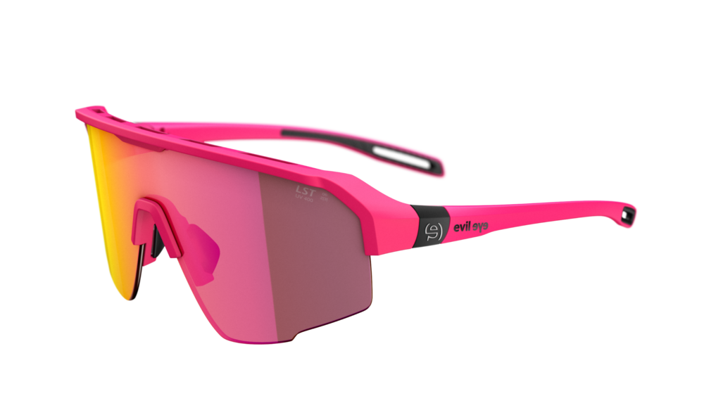 evil eye trailsense Sportbrille – neon pink matt – LST® active red M – Seitenansicht