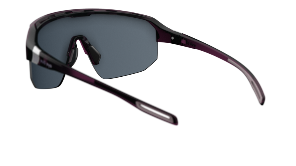 evil eye trailsense II Sportbrille – blackberry transparent – LST® grey silver M – Rückansicht