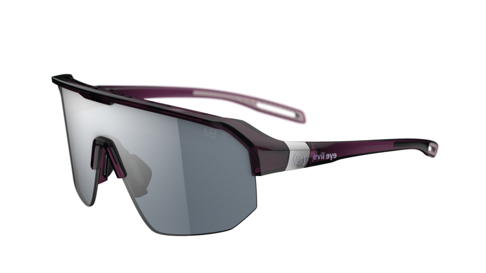 evil eye trailsense II Sportbrille – blackberry transparent – LST® grey silver M – Seitenansicht