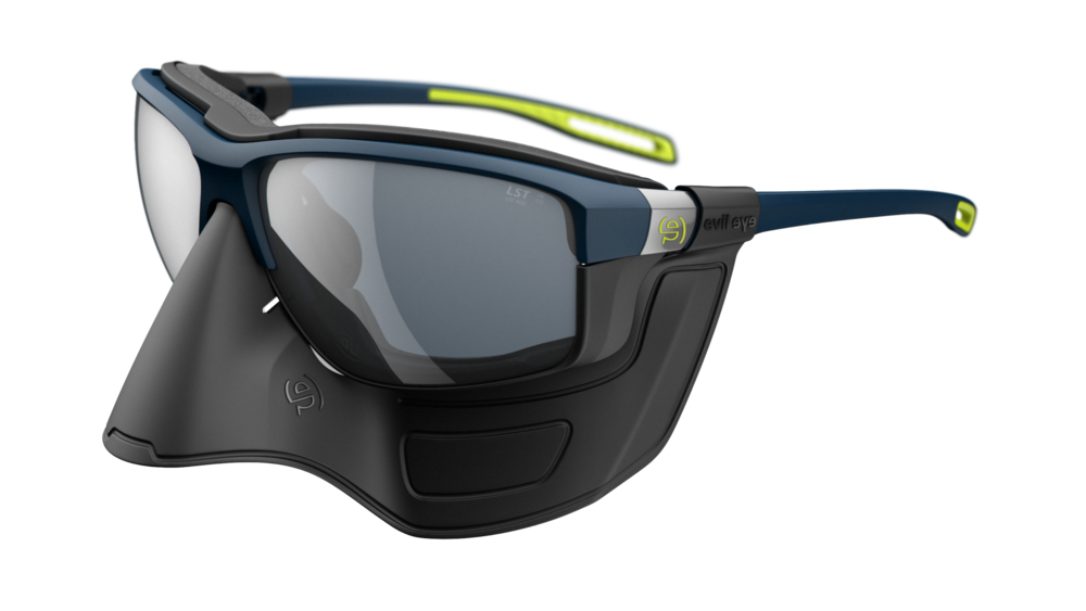 evil eye elate extreme E047 Sportbrille – 4500 dark blue matt – LST® grey silver M – Rückansicht
