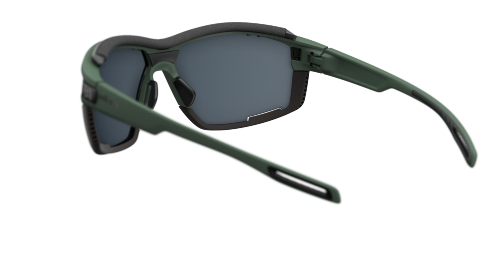 evil eye pathline air pro E049 Sportbrille – 5500 dark green matt – LST® grey silver M – Rückansicht