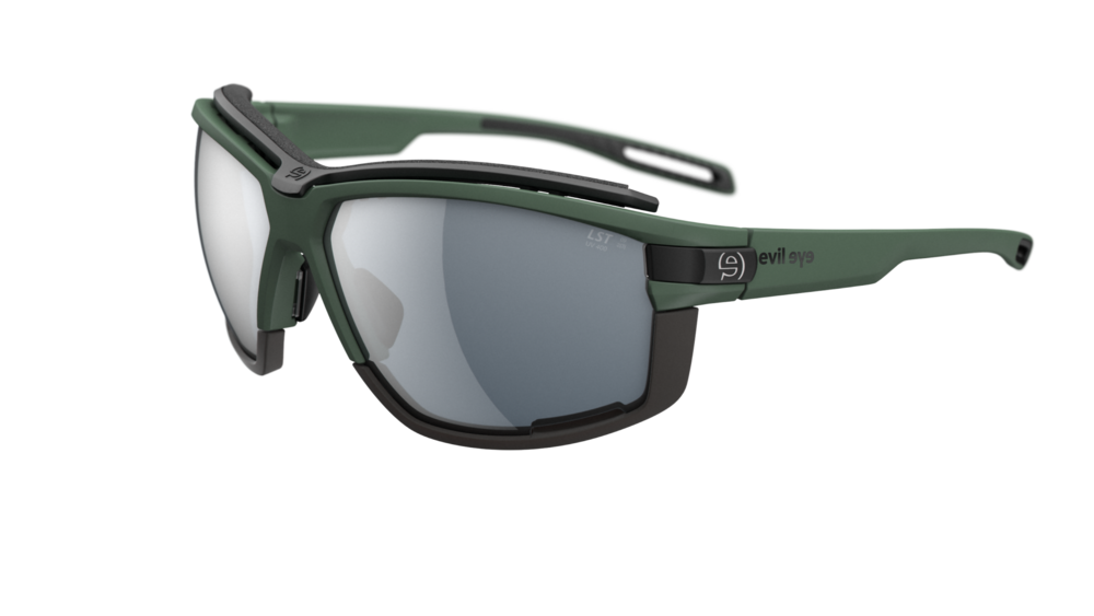 evil eye pathline air pro Sportbrille – dark green matt – LST® grey silver M – Seitenansicht