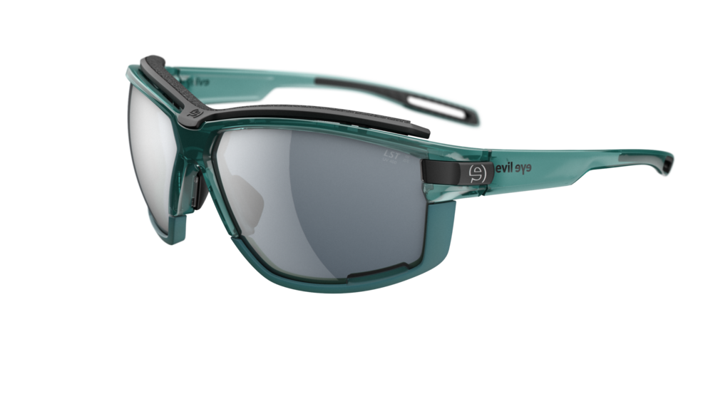 evil eye pathline air pro Sportbrille – aqua green transparent – LST® grey silver M – Seitenansicht