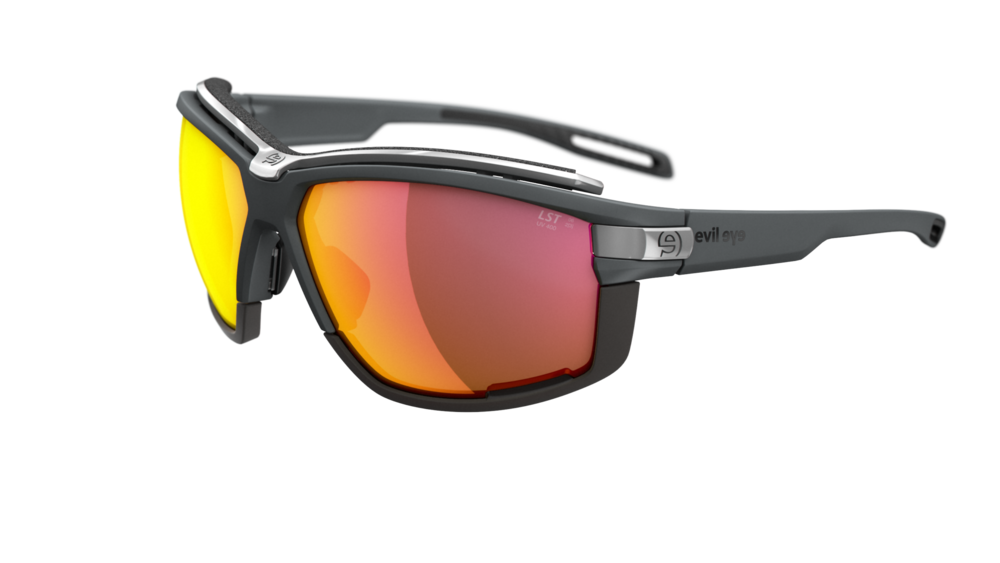 evil eye pathline air pro Sportbrille – dark grey matt – LST® active red M – Seitenansicht